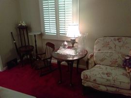 childs rocker and occasional tables