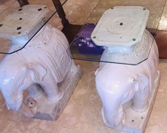 we have the real deal in Asian art and decorative items including these two elephant pedestals