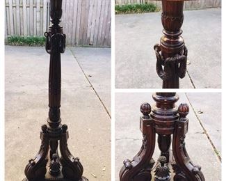 4 ' 10" heavily carved wooden pedestal--fine!