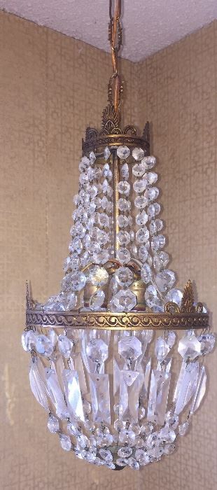 Hollywood Regency style small vintage chandelier--perfect for a bathroom!