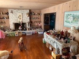 Rocking horse.  Lamps. Collectible figurine series.  