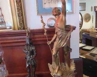 1 of Pair of Le Telephone and Le Telegraph Statues from the Paris Exposition