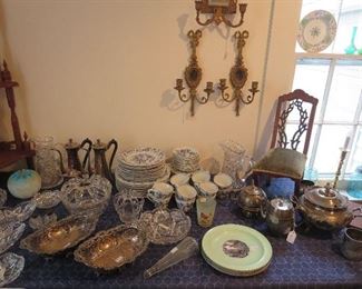 Pair of Pairpoint Silverplate Pierced Dishes, Set of Blue Danube