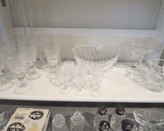Waterford Goblets, Bowls, Cordials, Stemmed Jelly, Creamer and Sugar