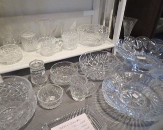 Waterford Crystal Large Butterfly Bowl, Candy Tray, Large Bowls Sugar and Creamer, Footed Jelly