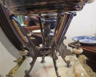 Cherub on bottom of Tazza Victorian Quadraplate Silver
