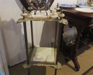 Great Brass and Onyx Fern Stand