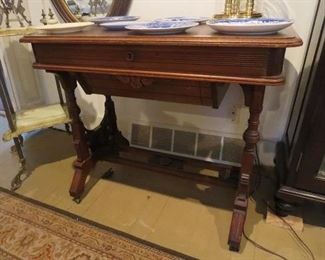 Victorian Library or Sewing Table with Two Pull out Drawers