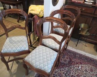Set of 4 Victorian Balloon Back Chairs