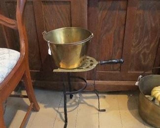 Super Brass Jelly Bucket, Brass and Metal Fireplace Trivet very unique
