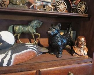 Cast Iron Scotty Dog Doorstop, Brass Horse Doorstop