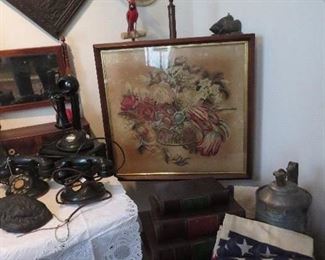 Super Victorian Fireplace Screen with Needpoint Screen