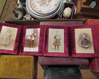 Velvet Frame with Victorian children Fold Out