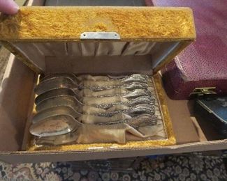 Set of Sterling Spoons in Velvet Presentation Box