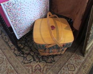 Longaberger Picnic Basket Complete w Dishes