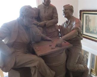 John Rogers Statue Checkers Up at the Farm Circa 1875