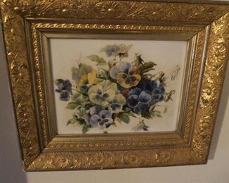RARE Oil on Porcelain Framed Victorian Wall Art
