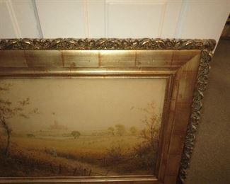Close up of Faux Painted Tile Frame on G Waters Painting