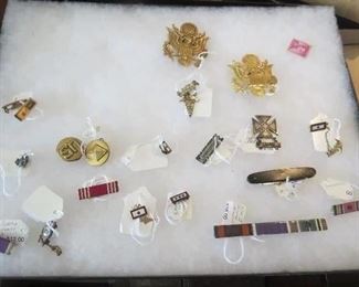 Military Bars, Pins, Hat Emblems