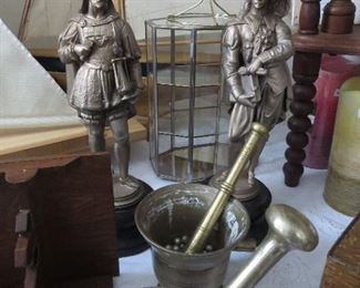 Pair of Cast Metal Statues