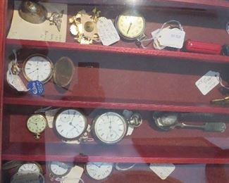 Collection of Pocket Watches, 1875 Army Souvenir Pin