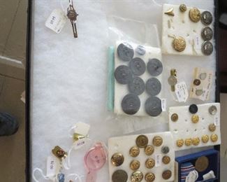 Collection of Military Buttons from WW II to Civil War