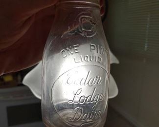 One Pint Cedar Lodge Dairy Milk Bottle