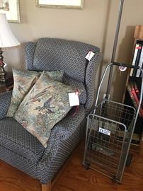 nice recliner and grocery cart