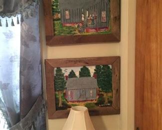 Original paintings by local artist.  Window Treatments, lamp, and room filled with items not pictured
