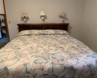 Vintage Queen Bed, Mattress and Bedding