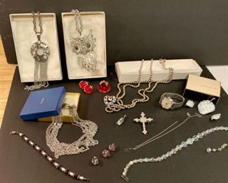 Vintage silver costume jewelry. Sarah Coventry, Avon etc.