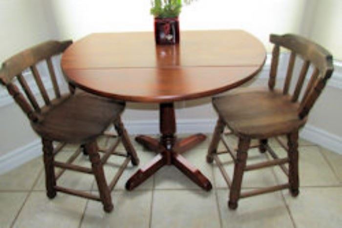 drop leaf table two chairs