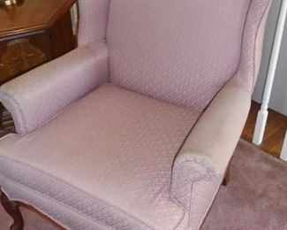 Mauve wing back chair