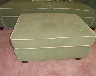 Green fabric couch w/matching ottoman  no stains, rips,tears