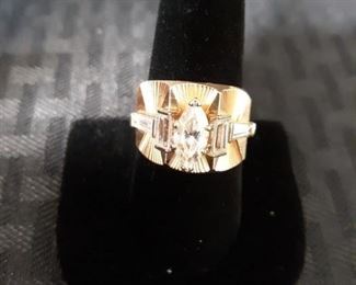 14K Gold Band Cubic Zirconia