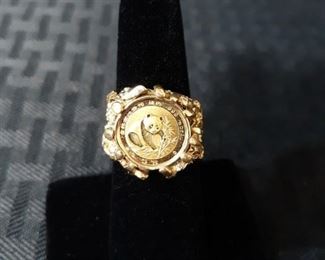 14K Gold Panda Ring
