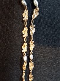 Golden Necklace with Pearls