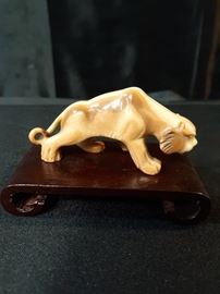 Stone Tiger Figurine In Motion