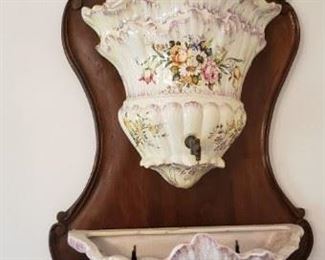 Ceramic on Wood Wall Hanging