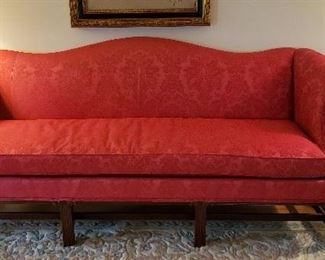 Upholstered Sofa in a soft red