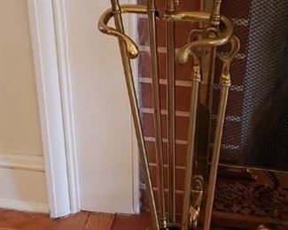 Brass Fireplace Tools.
