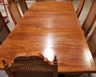 SOLID WOOD FORMAL DINING TABLE WITH 8 CHAIRS