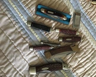 Pocket knive collection including  k55k, Cass, hunting, etc