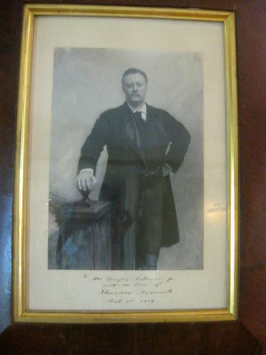 INSCRIBED TEDDY ROOSEVELT PRINT