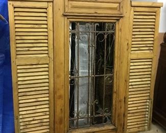 Wonderful old French door and shutters made in a wall hanging