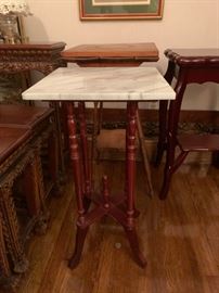 #13 (2) Square Marble Top End Table  14x27   $65 each  $ 130.00
