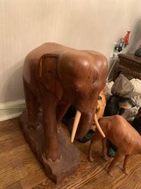 #55 Wood Elephant w Blonde wood ivory Tusk  $ 25.00