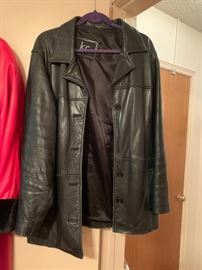 #88 KC Black Leather Large Coat   $ 30.00