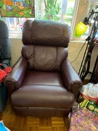 #120 Lazy-Boy Leather Recliner  (as is)  $ 125.00