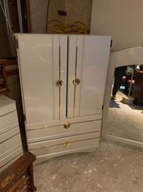 #149 Mid-century Cream  Cabinet w/2 doors & 1 shelf  30x17x49  $ 65.00